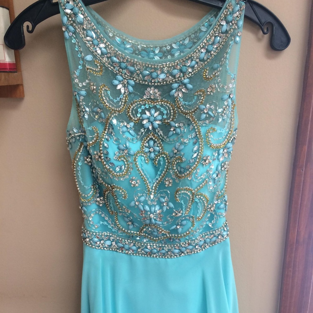 Aqua blue Prom/Ball/Evening gown